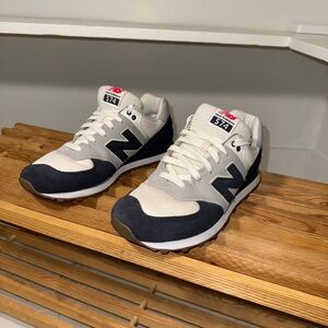 New Balance 574 Sneakers in Cream and Dark Gray